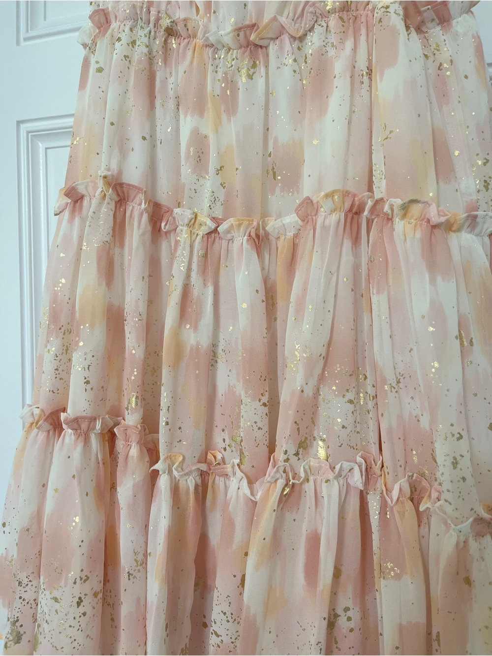 Pink orange gold & white dress Buddy Love large - Picture 2 of 7